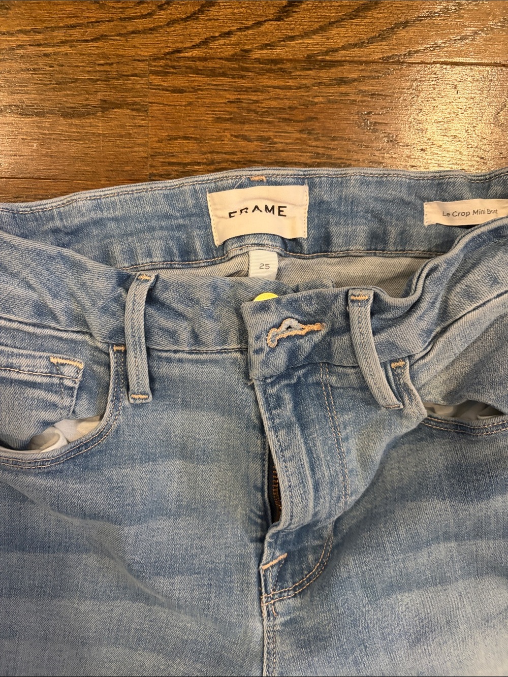 Frame Denim Light Blue Cropped Bootcut Jeans. Originally $218.00